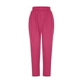 thumbnail image 1 of Simua Scrub Pants for Women Workwear Originals Pull-On Elastic Waist Women's Solid Straight Leg Nursing Suit Hot Pink,XL, 1 of 4
