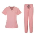 thumbnail image 1 of Simua Scrubs for Women Set Modern V-Neck Top & Jogger Pants Athletic Multi Pockets Nursing Uniform Solid Stretch Workwear, 1 of 8