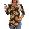 Simua Shirts for Women Pumpkin Graphic Tees Trendy Long Sleeve Tops