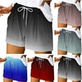 thumbnail image 1 of Simua Summer Shorts for Women Womens Comfy Drawstring Casual Elastic Waist Drawstring Pocket Loose Gradient Shorts, 1 of 3