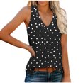 thumbnail image 1 of Simua Summer Tank Top for Women, Ladies Fashion Dot Printed Sleeveless V-Neck Patchwork Shirts, Size S-2XL, 1 of 8