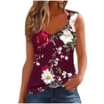 thumbnail image 1 of Simua Summer Tank Top for Women, Ladies Floral Printed Spaghetti Strap Trendy Sleeveless Loose T-shirts, Size S-2XL, 1 of 4