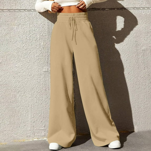 Simua Wide Leg Sweat Pants for Womens High Waisted Baggy Sweatpants Casual Drawstring Workout Pants with Pockets