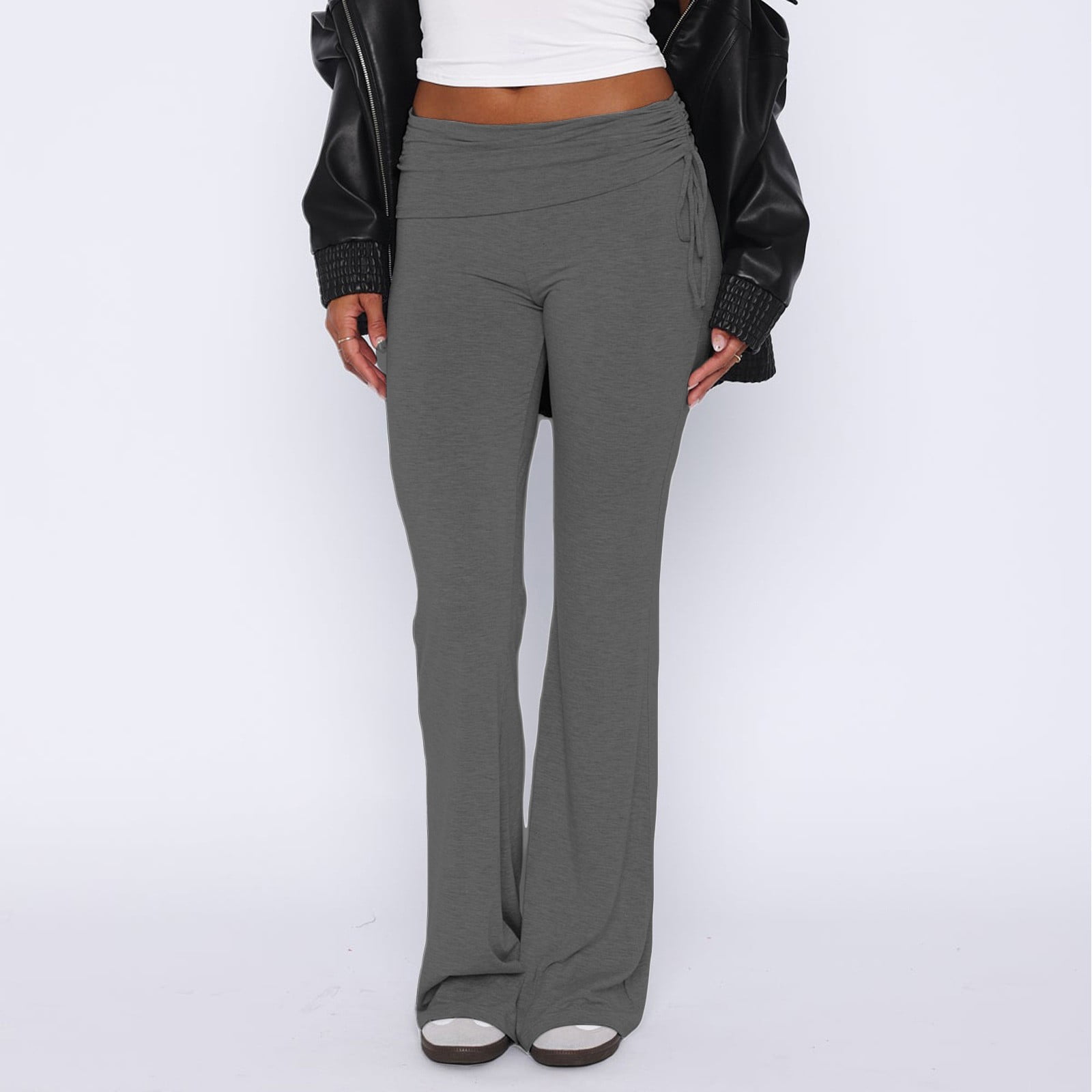 Black Bell Bottom High Rise Yoga Pants main image 1