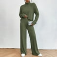 thumbnail image 1 of Simua Women Fall 2 Piece Outfits Winter High Neck Sweater Sets Drawstring Wide Leg Pant Knit Lounge Set, 1 of 9