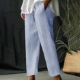 thumbnail image 1 of Simua Women Summer Thin Long Pants Striped Loose Leg Casual High Waisted Baggy Pants with Pockets, 1 of 6