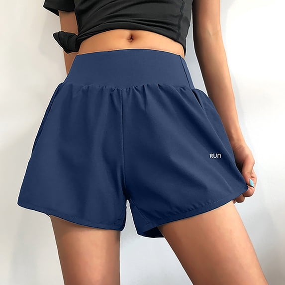 Simua Women's 2-in-1 High Waisted Athletic Shorts | Quick Dry Loose Fit Yoga Running Shorts with Liner
