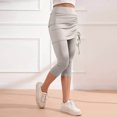 thumbnail image 1 of Simua Women's 2 in 1 High Waisted Drawstring Side Ruched Skirted Leggings Slim Fit Workout Yoga Pants, 1 of 9