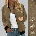 thumbnail image 1 of Simua Women's Bomber Jackets Lightweight Casual Jacket Full Zip Windbreaker Fall Jacket, 1 of 7