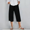 thumbnail image 1 of Simua Women's Capri Pants, Lightweight Lounge Cropped Pants, Drawstring High Waist Cropped Trousers for Women, 1 of 7