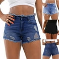 thumbnail image 1 of Simua Women's Casual Summer Denim Shorts Mid Waisted Stretchy Ripped Jean Shorts with Pockets, 1 of 9