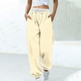 thumbnail image 1 of Simua Women's Cinch Bottom Sweatpants with Pockets Solid Color Baggy Elastic Waist Drawstring Trousers for Casual Gym and Jogging, 1 of 5