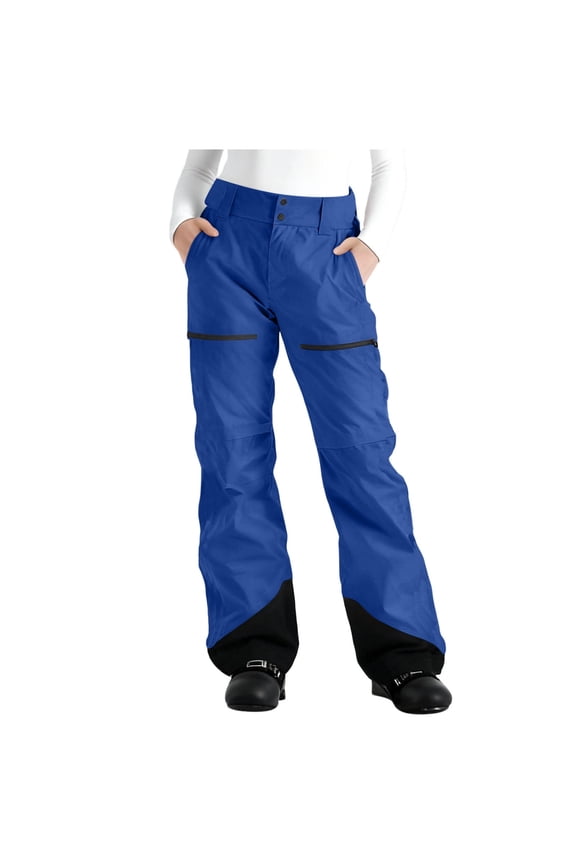Women's Color Block Pocket Windproof Waterproof Ski Pants - Polyester Sport Snow Trousers (S, M, L, XL, XXL, XXXL) – Wear Over Fleece Base Layers or as Standalone Hiking Pants