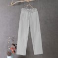 thumbnail image 1 of Simua Women's Cotton Linen Summer Palazzo Pants Flowy Wide Leg Beach Trousers with Pockets, 1 of 3