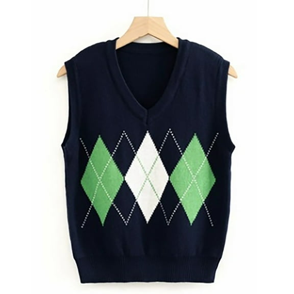 Simua Women's Crewneck Knit Sweater Vest Sleeveless Casual Trendy Preppy Pullover Tank Tops