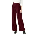 thumbnail image 1 of Simua Women's Elegant Burgundy Wide Leg Pants - High Waist Straight Fit, Chic for Office & Evening Outings (S-5XL), 1 of 7