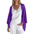 thumbnail image 1 of Simua Women's Fashion Cardigan Shrug 3/4 Sleeve Open Front Solid Color Loose Lightweight Cover Ups, 1 of 4