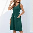 thumbnail image 1 of Simua Women's Formal Work Mini Dress Casual Summer Sleeveless Elegant Button Bussiness Office Outfits, 1 of 8