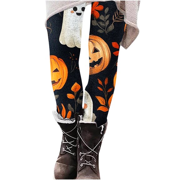 Simua Women's Halloween Print Leggings Stretch Sports Fitness Pants Ugly Leggings Party Tights