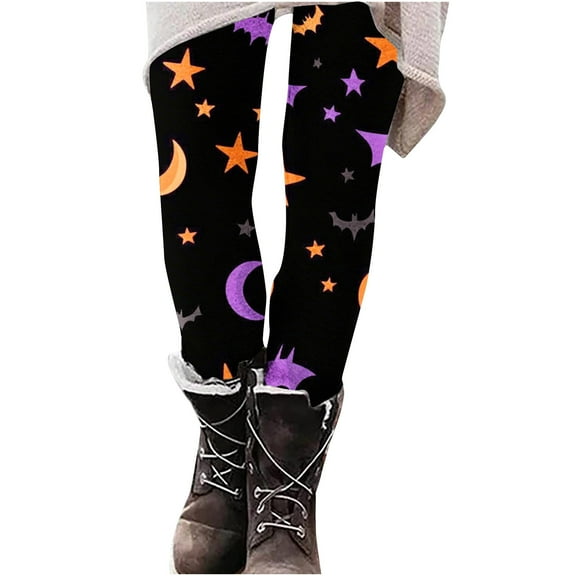 Simua Women's Halloween Print Leggings Stretch Sports Fitness Pants Ugly Leggings Party Tights