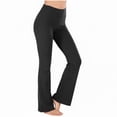 thumbnail image 1 of Simua Women's High Waist Ribbed Flare Yoga Pants Hip Lift Elastic Pants With Pockets for Daily Casual Fitness Work Lounging Wear, 1 of 5