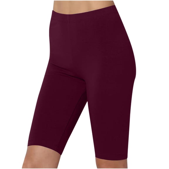 Simua Women's Hight Waist Tight Shorts Stretch Knee Length Base Leggings Thin Yoga Running Pants