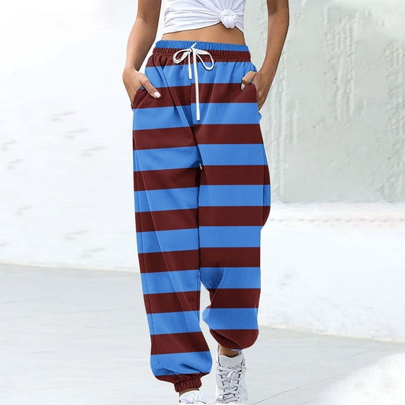 Simua Women's Joggers High Waisted Stripe Fall Sweatpants Running