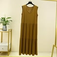 thumbnail image 1 of Simua Women's Loose Summer Nightgowm Solid Color V-Neck Sleeveless Sleepshirts Ruffled Hem Modal Below Knee Loungewear, 1 of 3