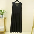 thumbnail image 1 of Simua Women's Loose Summer Nightgowm Solid Color V-Neck Sleeveless Sleepshirts Ruffled Hem Modal Below Knee Loungewear, 1 of 3