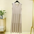 thumbnail image 1 of Simua Women's Loose Summer Nightgowm Solid Color V-Neck Sleeveless Sleepshirts Ruffled Hem Modal Below Knee Loungewear, 1 of 3