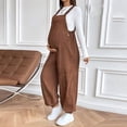 thumbnail image 1 of Simua Women's Maternity Corduroy Overalls | Adjustable Waist Loose Fit Sleeveless Jumpsuit for Pregnancy Daily & Casual Wear, 1 of 8