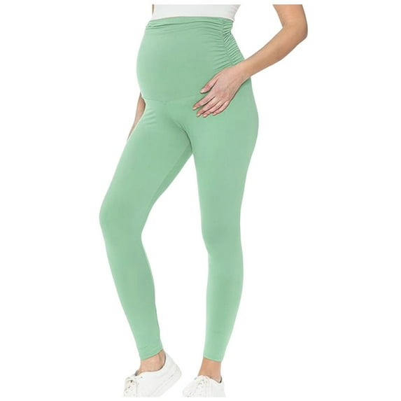 Simua Women's Maternity Leggings Over The Belly Pregnancy Casual Yoga Pants Sports Elastic Belly Support Pants