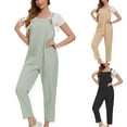 thumbnail image 1 of Simua Women's Sleeveless Overalls Rompers Baggy Wide Leg Adujstable Straps Jumpsuits with Two Back Pockets, 1 of 5