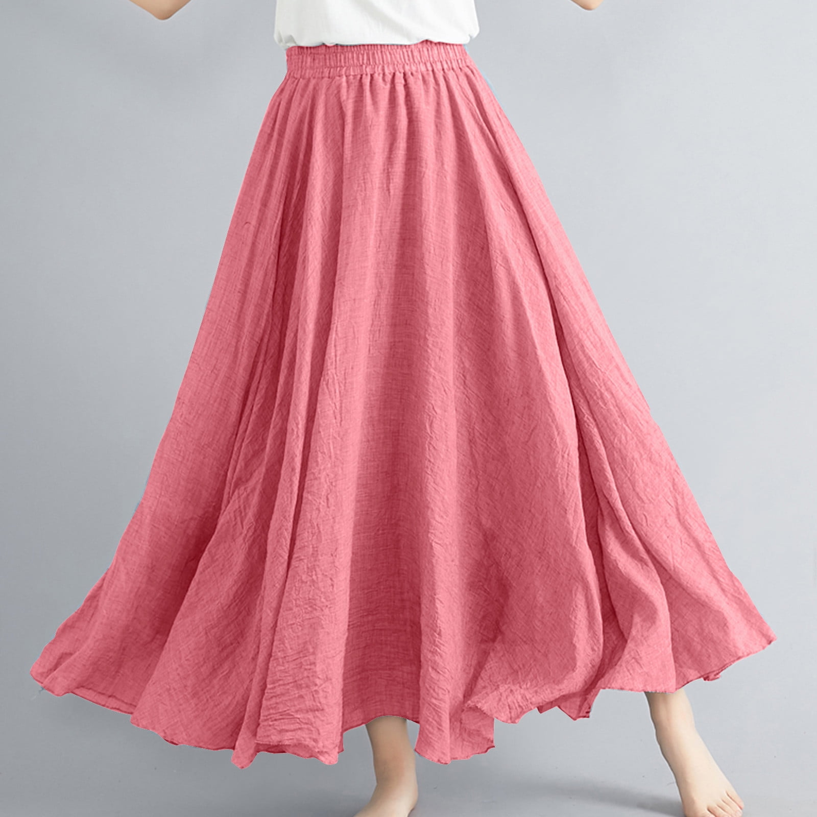 Summer Solid-Colored High-Waisted Sheath Long Skirt