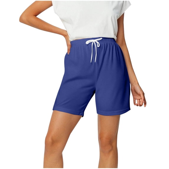 Simua Women's Solid Elastic Waist Drawstring Shorts | Casual Loose Fit Shorts for Summer Beach & Daily Wear