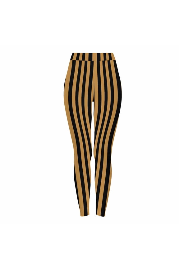 Women's Striped Leggings Stretchy Workout Pants Ugly Christmas Leggings Halloween Party Tights