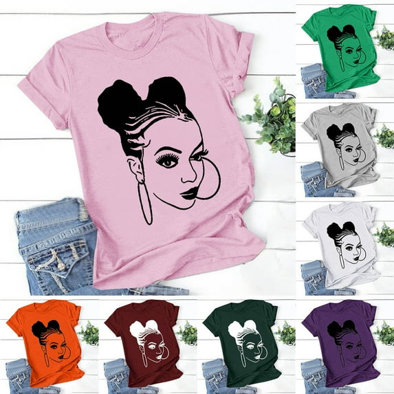 Simua Women's Summer Fashion Tops, Ladies Graphic Printed Tee Round Neck Short Sleeved T-shirt Top Gray XL