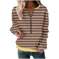 thumbnail image 1 of Simua Women's Sweatshirt 2025 Fall Outfits Fashion Long Sleeve Shirts Striped Quarter Zip Pullover Tops, 1 of 3