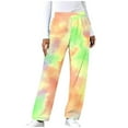 thumbnail image 1 of Simua Women's Tie-dye Printed Wide Leg Pants Elastic Waist Side Pocket Casual Trousers S-XXL Lounge & Outdoor Pants, 1 of 5