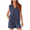 thumbnail image 1 of Simua Women's Tracksuit Summer Sleeveless Sports Shirt and Shorts Activewear Two Piece Set for Women, 1 of 9