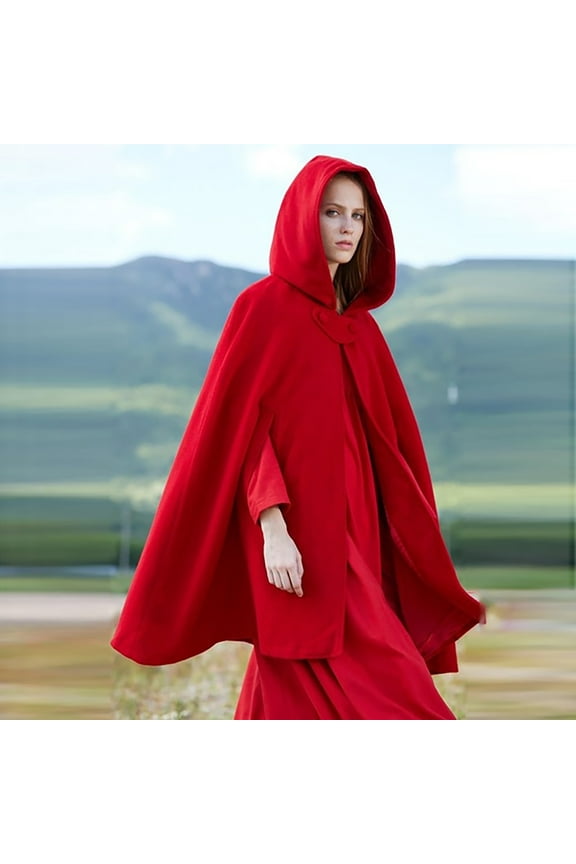 Simua Women's Trench Coat Cloak Hooded Long Open Front Cape Coats Poncho Batwing Poncho Cardigan