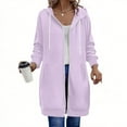 thumbnail image 1 of Simua Women's Zip Up Hoodies Long Sleeve Long Tunic Sweatshirts Oversized Fleece Casual Fall Drawstring Hooded Jacket Coat with Pockets, 1 of 9