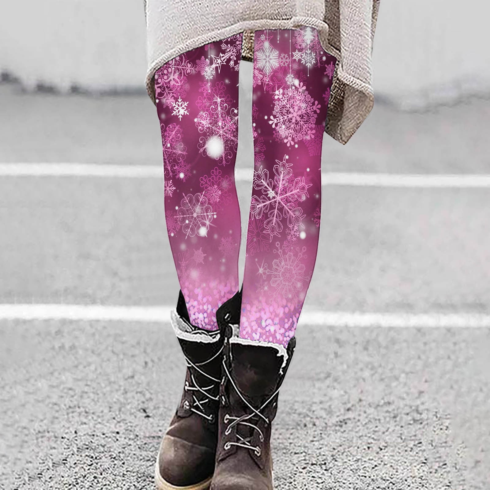 Simua Womens Christmas Leggings Funny Printed High Waist Workout Gym