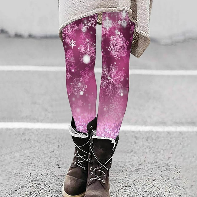 Simua Womens Christmas Leggings Funny Printed High Waist Workout Gym