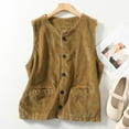 thumbnail image 1 of Simua Womens Cotton Linen Vest Casual Loose V Neck Sleeveless Vests Jacket Blazer Waistcoat with Pockets, 1 of 9