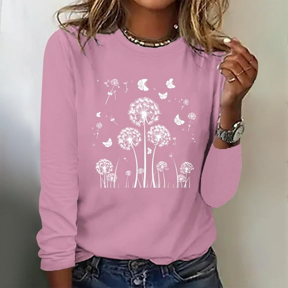 Simua Womens Crewneck Sweatshirt Long Sleeve Tops Cute Graphic Casual Loose Fit Pullover