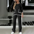 thumbnail image 1 of Simua Womens Lounge Sets 2 Piece Matching Pajamas Fall Fashion Ribbed Knit Outfits Long Sleeve Casual Sweatsuits with Pockets, 1 of 9