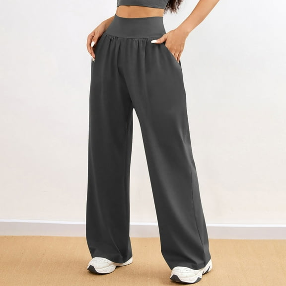 Simua Womens Pants High Waist Straight Leg Lounge Trousers