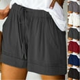 thumbnail image 1 of Simua Womens Plus Size Comfy Drawstring Shorts Casual Elastic Waist Pocket Loose Cotton Shorts, 1 of 8
