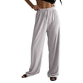 thumbnail image 1 of Simua Womens Ribbed Wide Leg Lounge Pants with Pockets Casual Relaxed Comfy Loose Soft Pants with Drawstring, 1 of 8